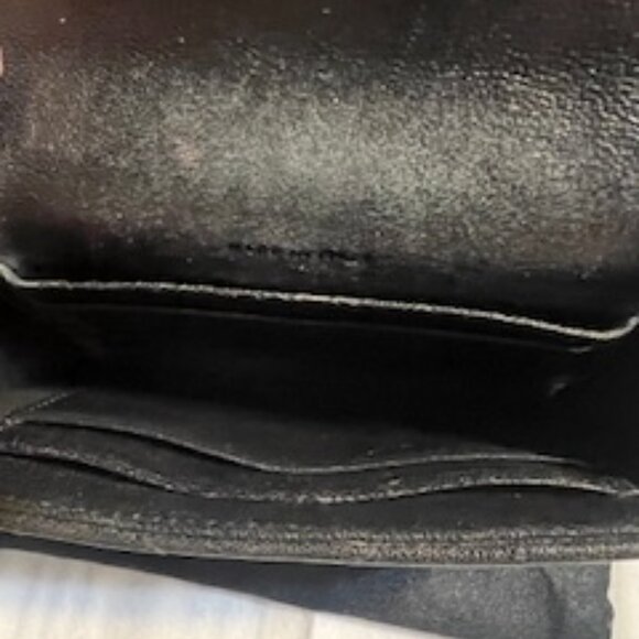 Gently Used Saint Laurent YSL Monogram Trifold Wallet in Black Grained Leather - Picture 8 of 10
